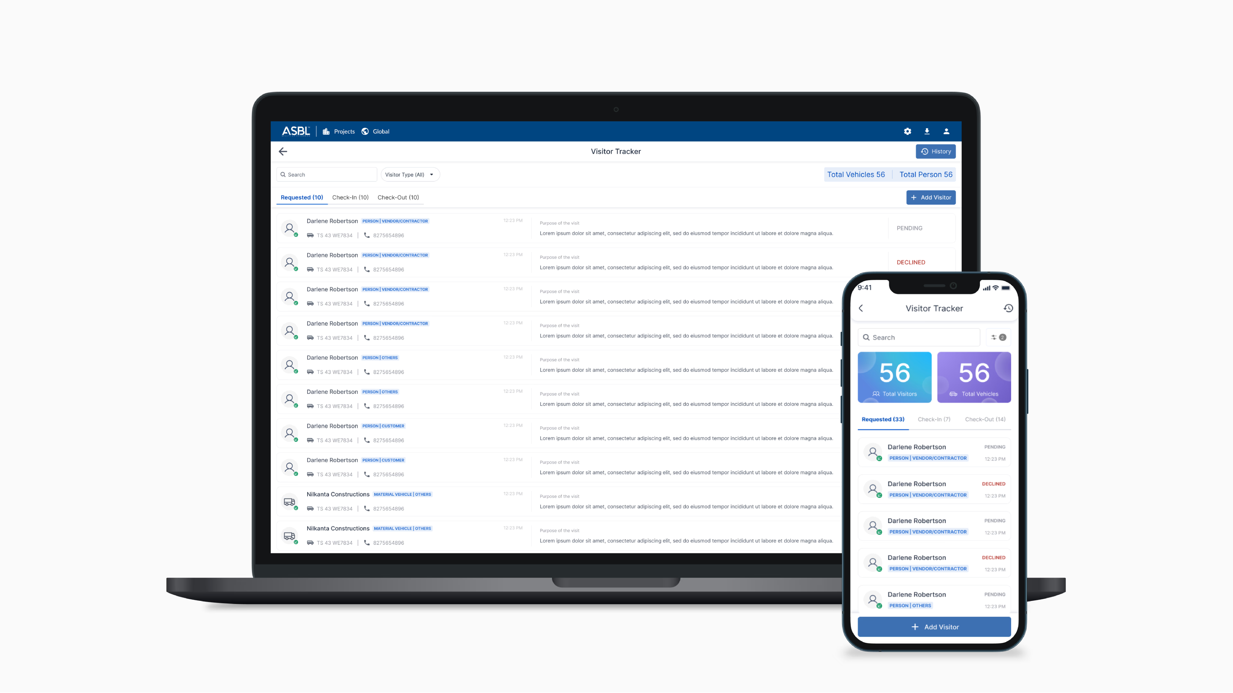 Real-time Visitor Tracker on web and mobile
